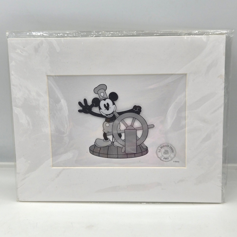 Disney Vacation Club Steamboat Willie Matted Cel Print SS Member Cruise 2007